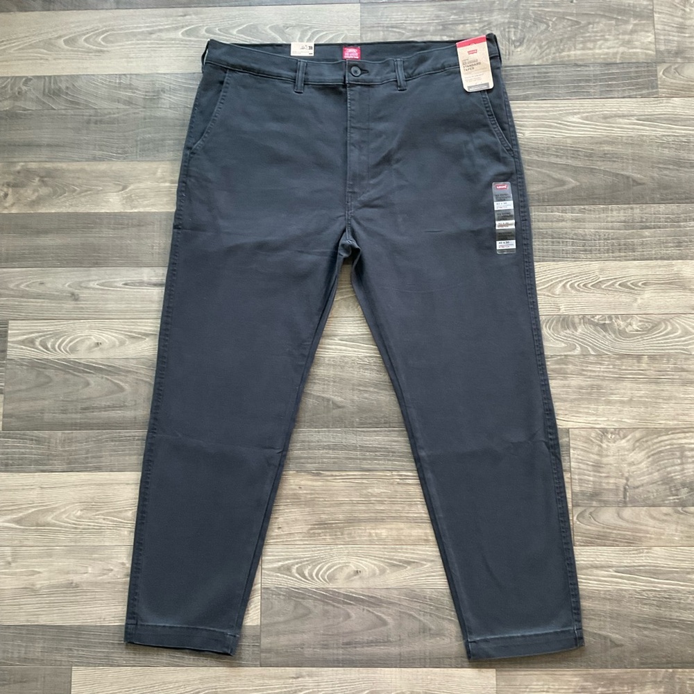 40x30 NWT Levi's XX Chino Standard Taper Pants Mens Black Gray Stretch 852260049